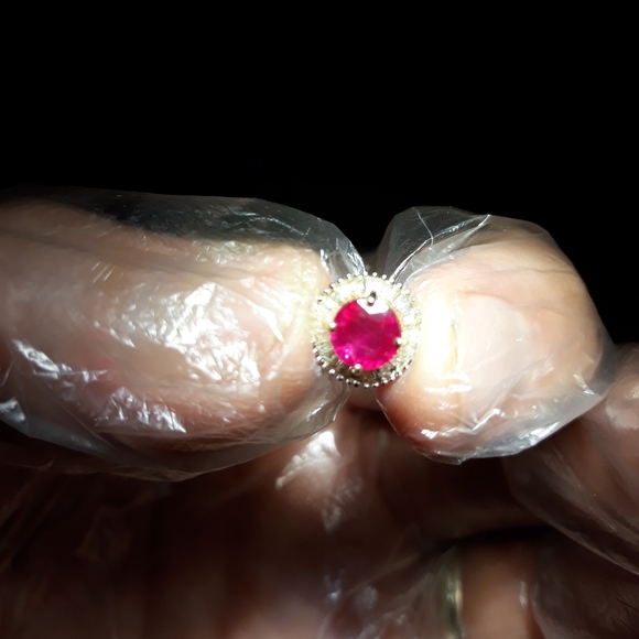 Natural Ruby/Diamond Pendant B10